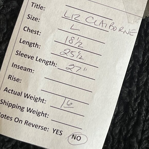 Liz Claiborne Vtg 80’s Black & Metallic Silver Gold Knit Silk Blend Sweater Lg - Picture 8 of 8